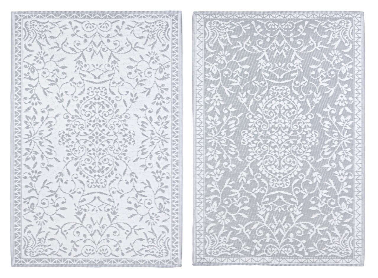 Covor de exterior cu doua fete Ansedonia, Bizzotto, 120 x 180 cm, polipropilena, alb/gri - imagine 4
